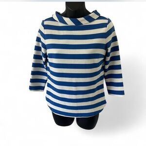 Talbots Blue and White Knit Top